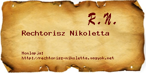 Rechtorisz Nikoletta névjegykártya